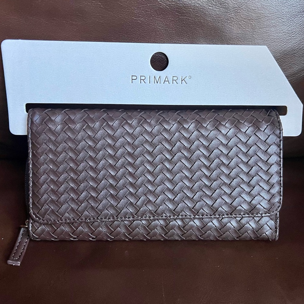NWT Primark Woven brown large wallet